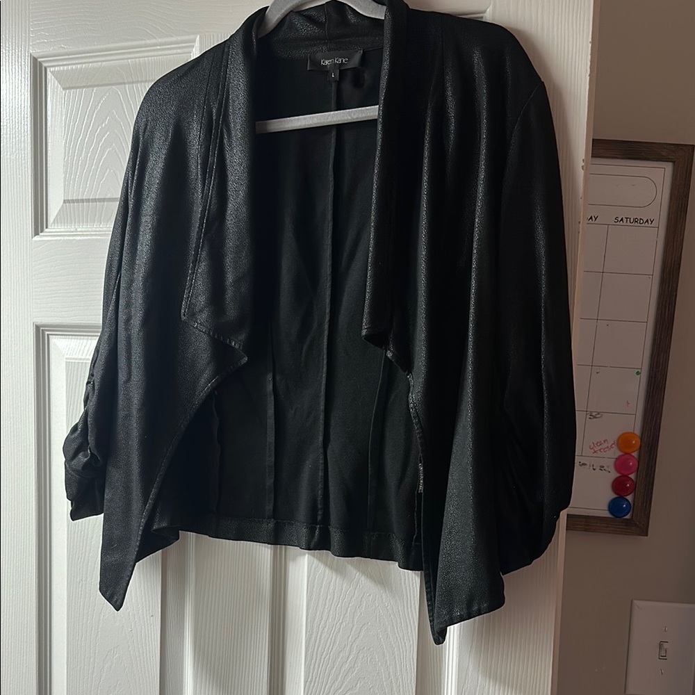 Black Open Front Cardigan